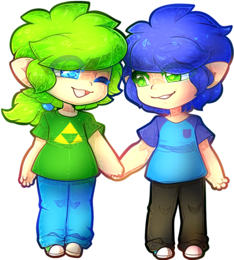 2 Char Simple Shaded For @xanthonian - Cartoon (500x542)