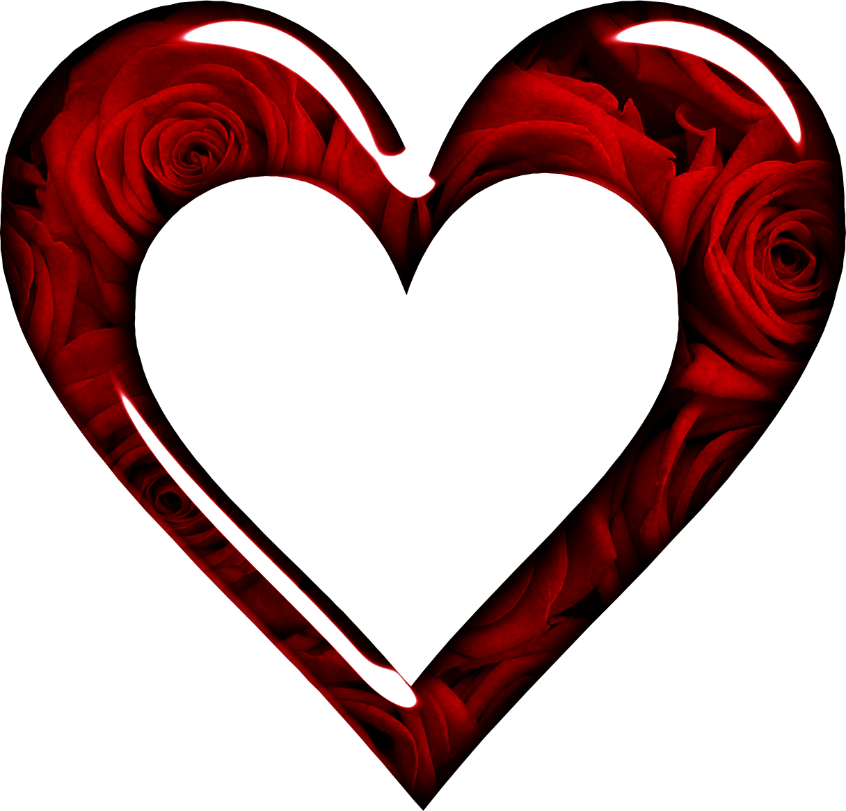 Transparent Heart Frame Clipart - Heart Photo Frames Png (1216x1166)