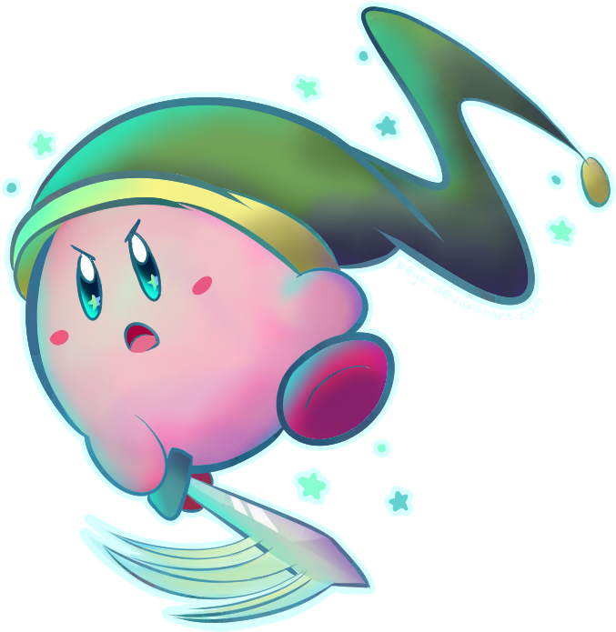Sword Kirby By P0yo - Kirby Fan Art Transparent (737x768)