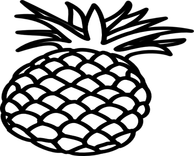 Coloring Trend Thumbnail Size Pineapple Template Outline - Cara Menggambar Buah Nanas (400x322)