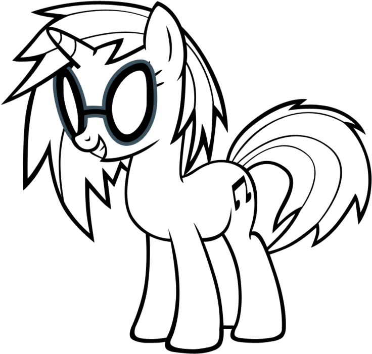 Vinyl Scratch Lineart By Ikillyou121 - Dj Pon 3 Coloring Page (1131x707)