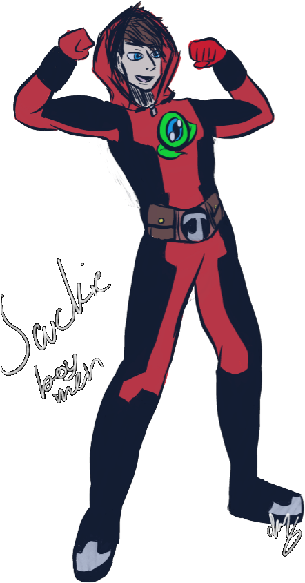 A Fusion Of Jackieboy Man, Deadpool, And Spiderman - Cartoon (459x1008)