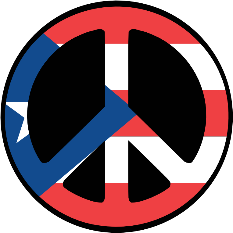 Puerto Rico Peace Symbol Flag 4 Twee Peacesymbol - Flag Of Puerto Rico (777x777)