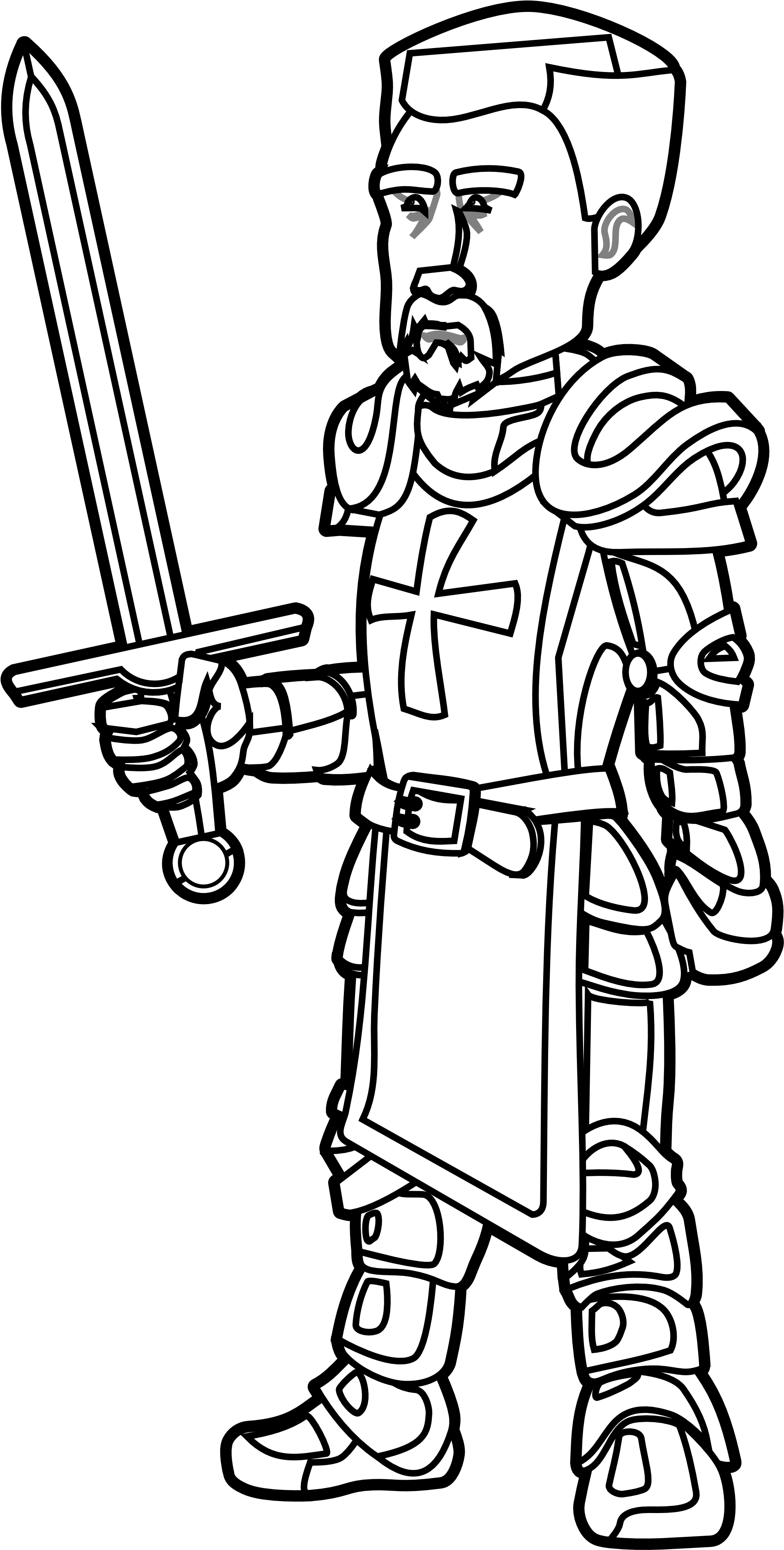 Knight Helmet Clipart - Knight Black And White Clip Art (3333x6617)