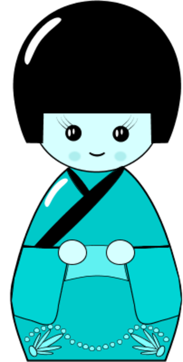 Little Doll Clip Art At Clker - ตุ๊กตา ญี่ปุ่น สี แดง (600x1185)