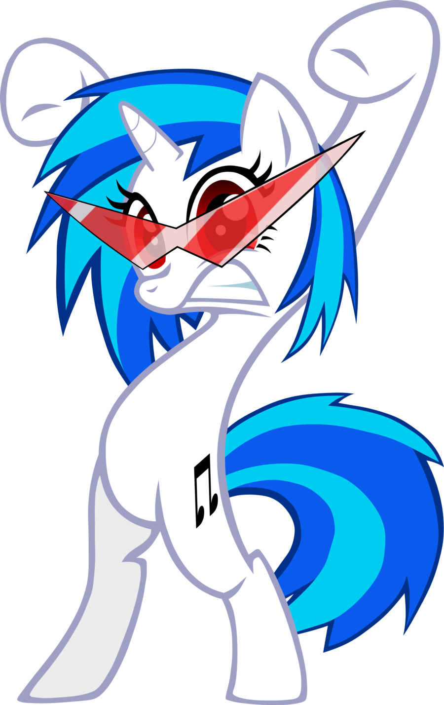 Vinyl Scratch With Kamina Glasses By Skiddlezizkewl - Cartoon (900x1428)