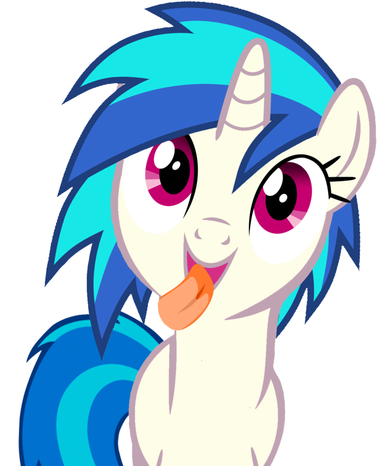 Vinyl Scratch Licking Screen By Flamelauncher14 - Vinyl Scratch (884x1024)
