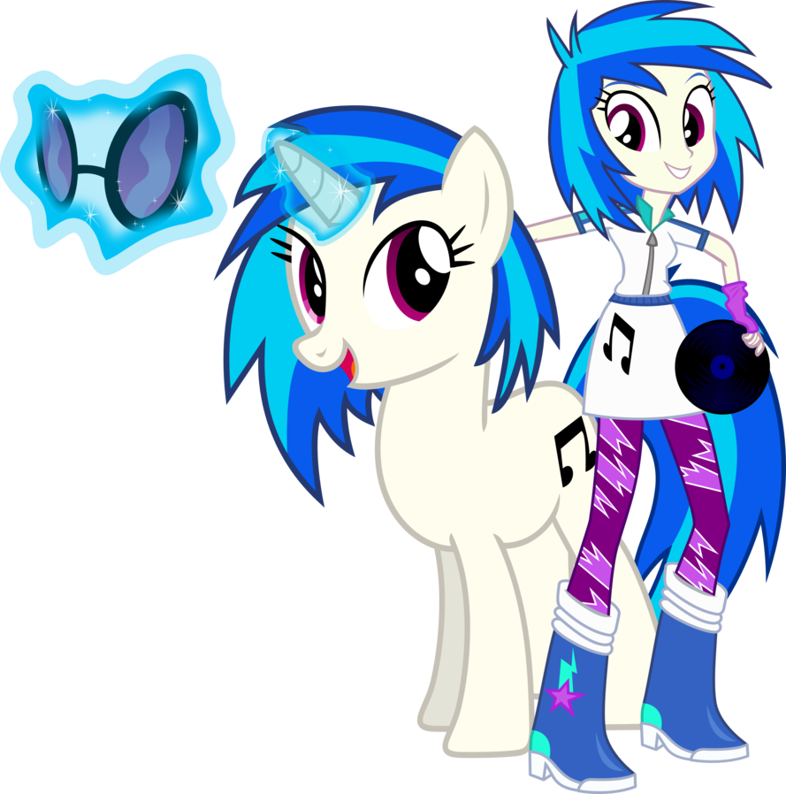 Vinyl Scratch And Vinyl Scratch By Vector-brony - My Little Pony Vinyl (889x898)