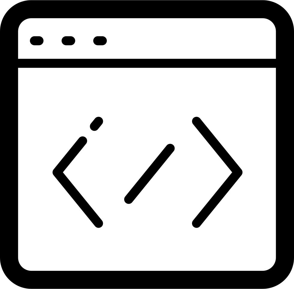 Code Signs In A Window Outline Svg Png Icon Free Download - Icon (980x966)