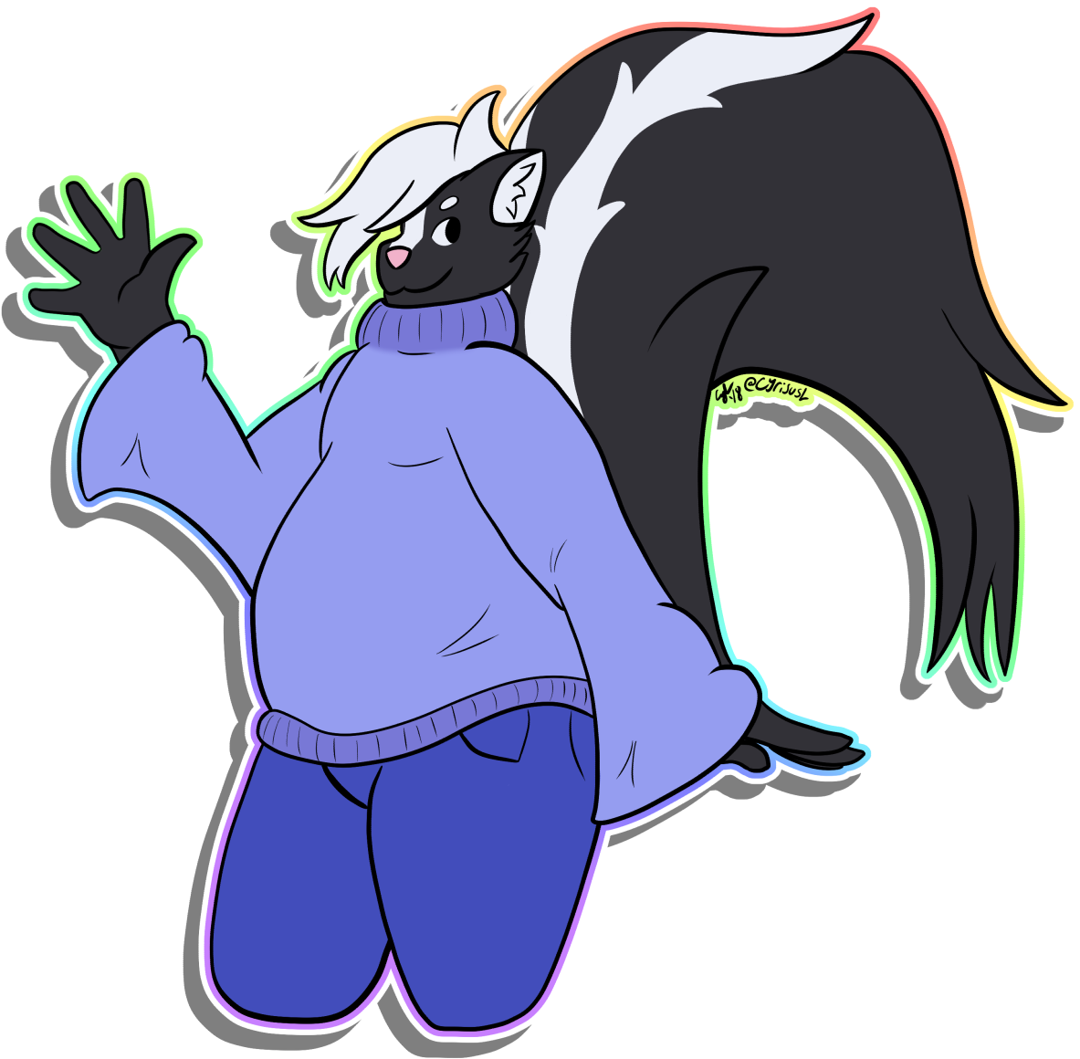 A Cute Skunk Guy - Cartoon (1200x1189)