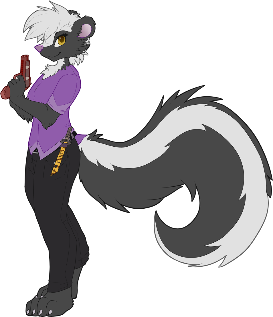 Silke The Skunk - Cartoon (1100x1197)