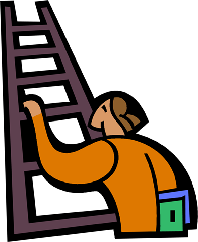 28 Collection Of Man Climbing Ladder Clipart High Quality, - Man Climbing On Ladder Png (393x480)