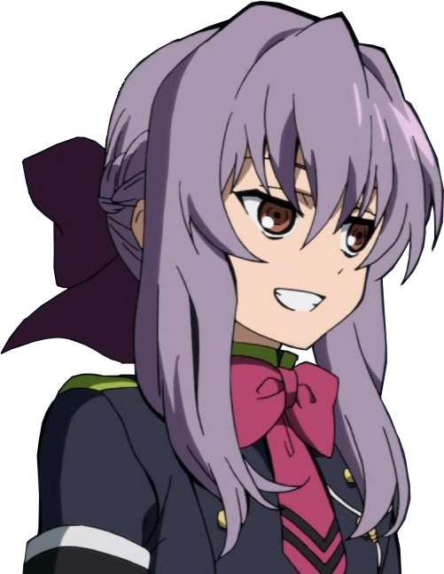 Facial Expression Purple Human Hair Color Anime Mammal - Shinoa Hiragi Smile (506x658)