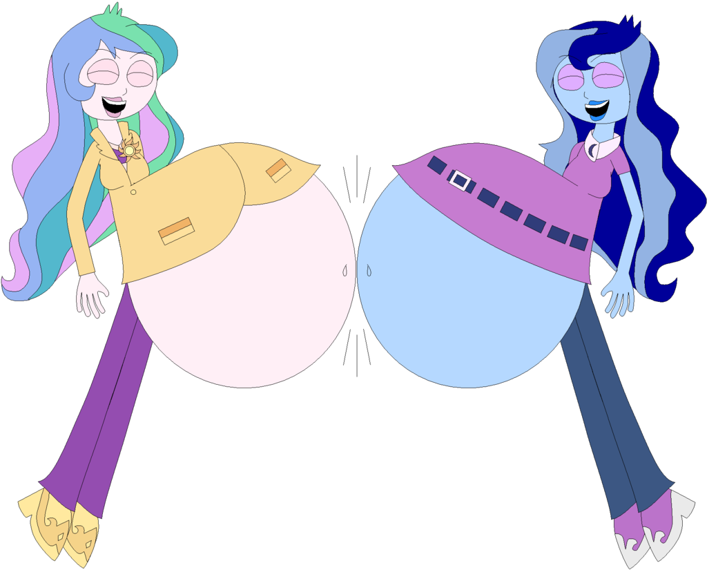 Celestia And Luna Belly Bump By Angry-signs - Equestria Girls By Angry Signs Deviantart (1024x825)