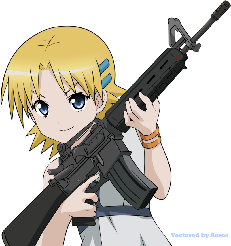 Ichirouku Vector By Aeroslaughter-d51ujna - Anime Girl With M16 (900x862)