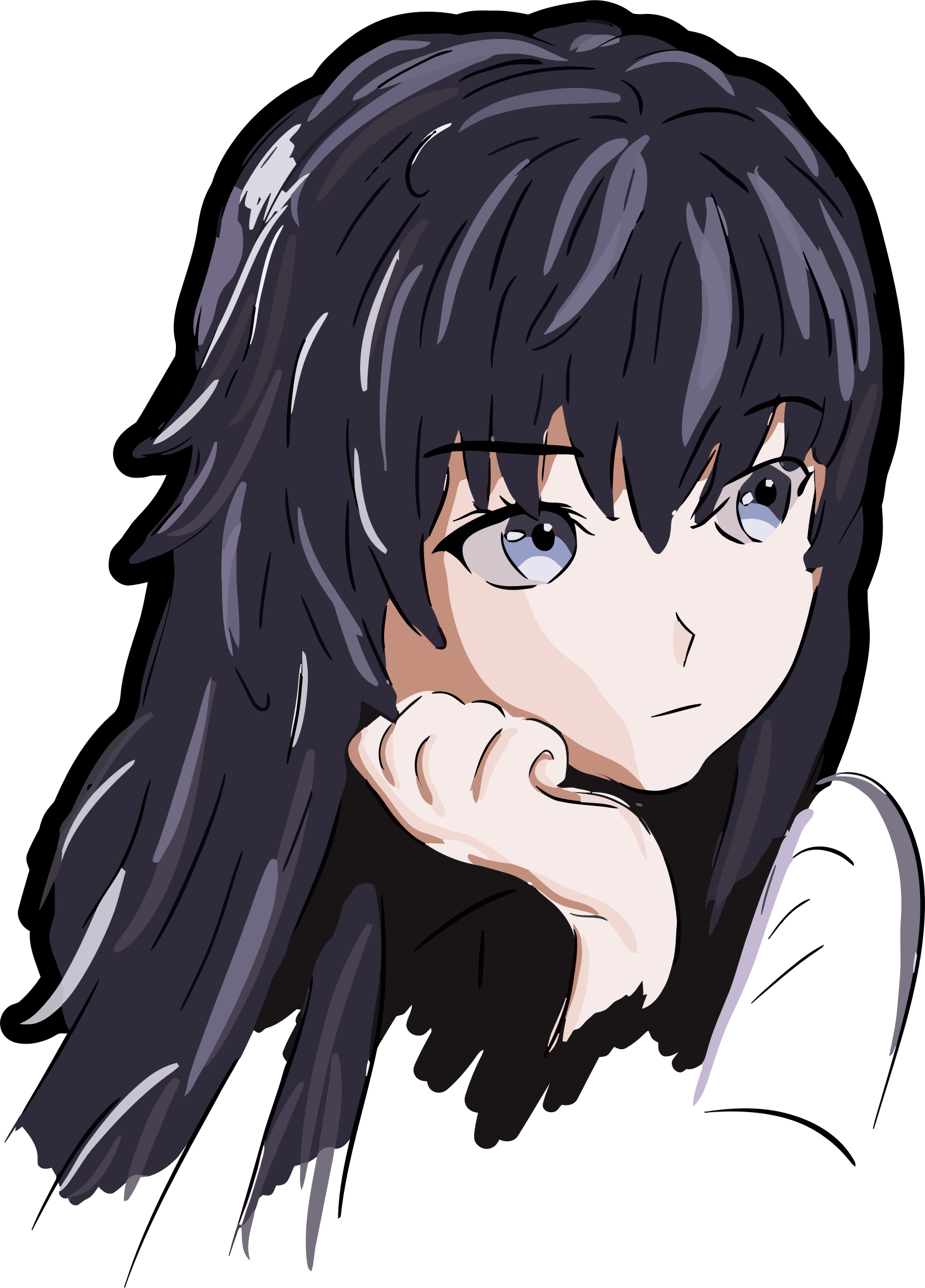 Anime Girl Illustration - Transparent Anime (1662x2314)