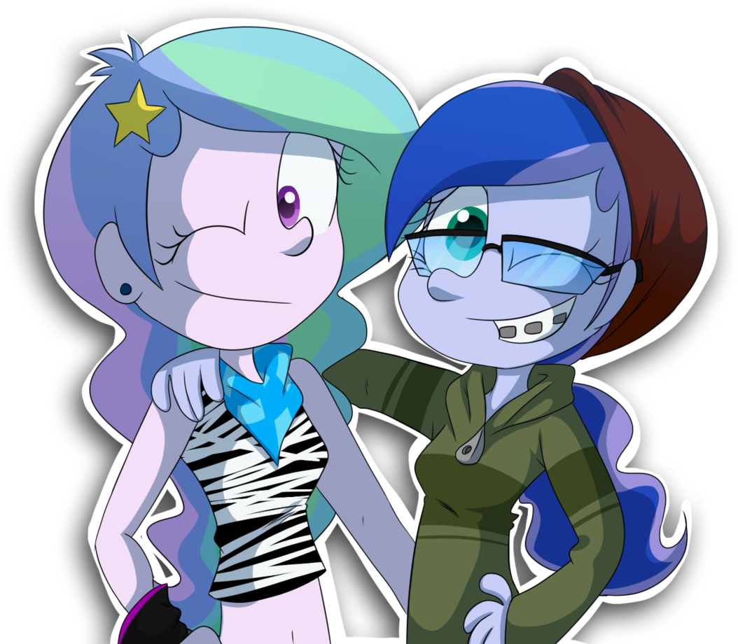 Fj-c, Belly Button, Braces, Clothes, Duo, Equestria - Cartoon (1280x983)