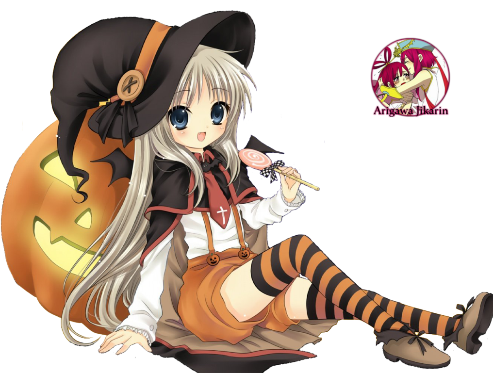 Render Anime Girl Halloween By Jikarin117 By Jikarin-chann - Happy Halloween Anime Gif (1024x768)