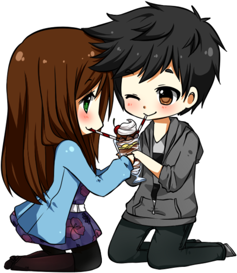Anime Love Couple Png Photo - Anime Love Chibi (500x548)