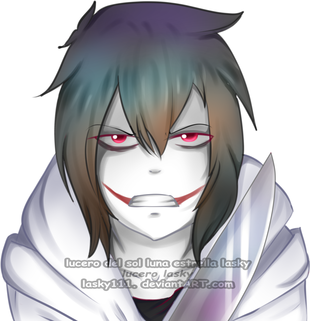 Drawn Jeff The Killer Awesome - Anime Jeff The Killer (1599x1321)
