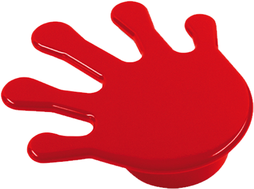 Kids Hand Shape Cabinet Handle In Red Color From Misr - Red Color Images For Kids (500x500)
