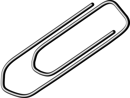 Paperclip Paper-clip Office Clip Business - Clip Clipart Black And White (454x340)