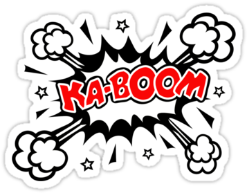 Comic Ka Boom, Speech Bubble, Comic Book Explosion, - Roy Lichtenstein Ka Pow (375x360)