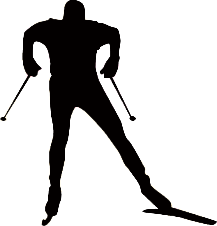 Ski Helicopter Skier01 Skier02 Ski Skate - Cross Country Skier Silhouette (745x777)