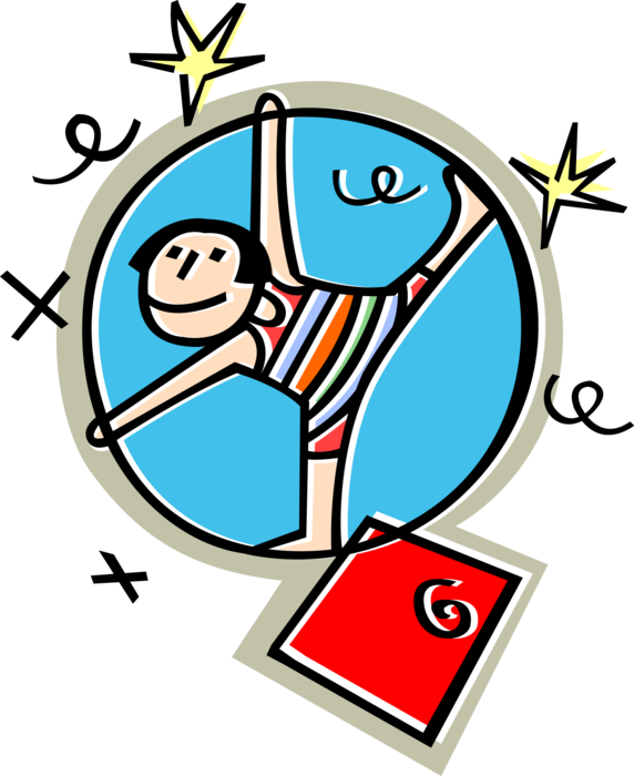 Vector Illustration Of Acrobat Performs In Circus Act - Acrobatics (572x700)