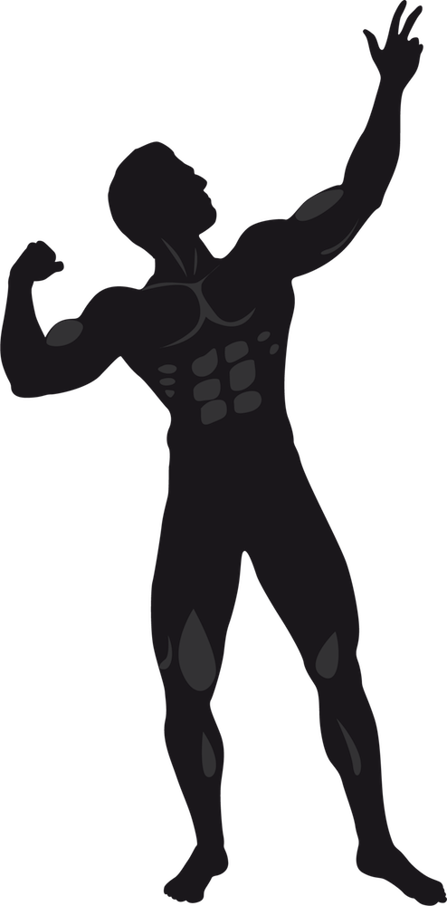Bodybuilding Stickers Messages Sticker-4 - Silhouette (494x1000)