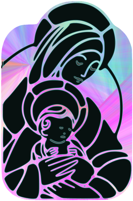 Some Of His Work Can Be Found At Http - Graphic Virgin Mary (466x720)