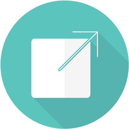 Resizing Sign With Round Background Transparent Png - Straight And U Turn (512x512)