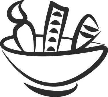 Download, Bowl, Pens, Draw - รูป วาด ถ้วย ชาม (377x340)