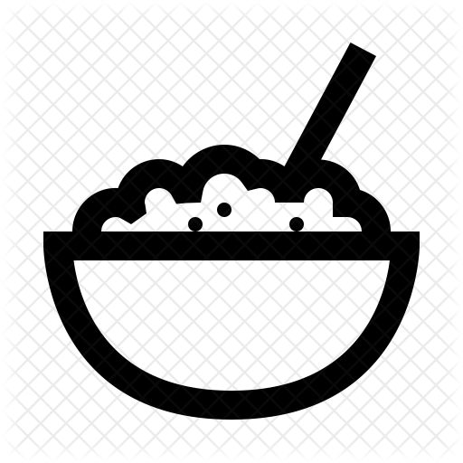 Porridge Icon - Rice Bowl Black And White (512x512)
