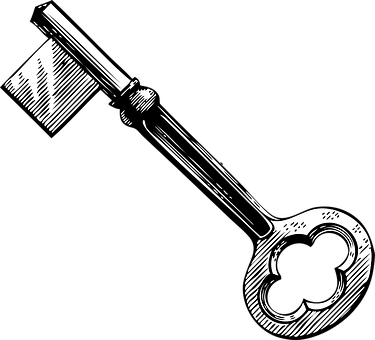 Skeleton Key Key Old Lock Vintage Antique - Skeleton Key Clip Art (375x340)