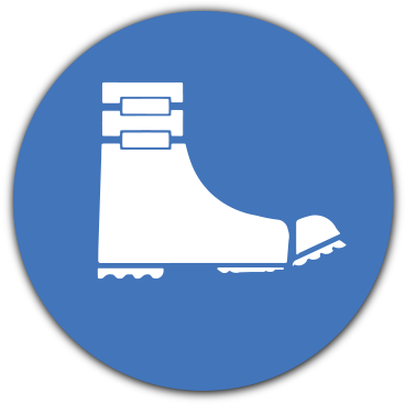 Foot Spats Protection Safety Sign - Surfing (400x400)