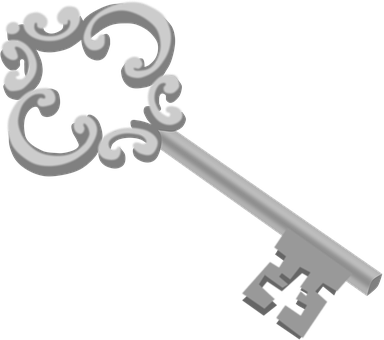 Decorated Key Lock Metal Silver Key Key Ke - Silver Key Transparent Background (384x340)