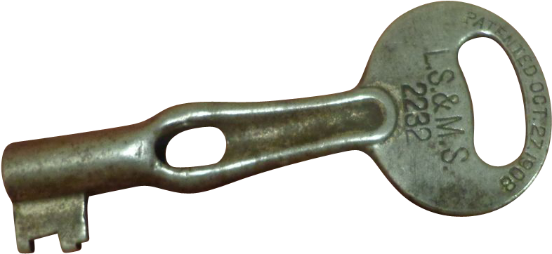 Rare Antique Ls & Ms Railroad Key Lake Shore Michigan - Gun (785x785)