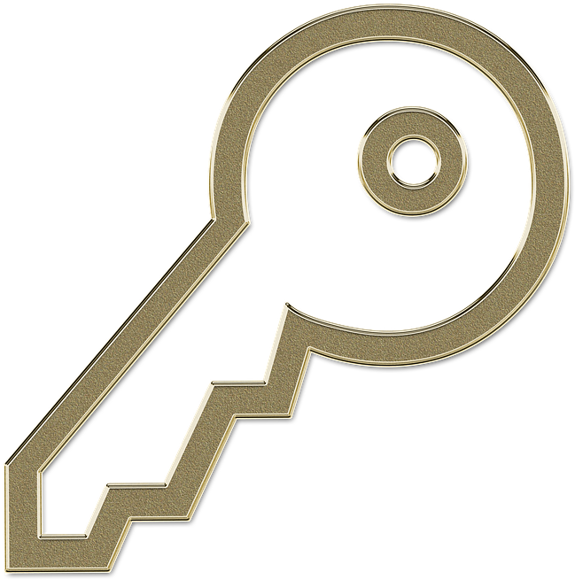 Key, Golden, Skeleton Key, Castle, Gold, Sign - Cursive (720x720)
