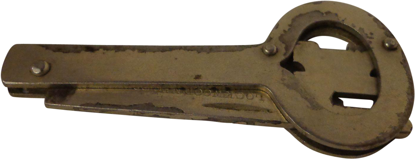 Antique Folding Skeleton Key By Lockwood Mfg - Skeleton Key (1401x1401)