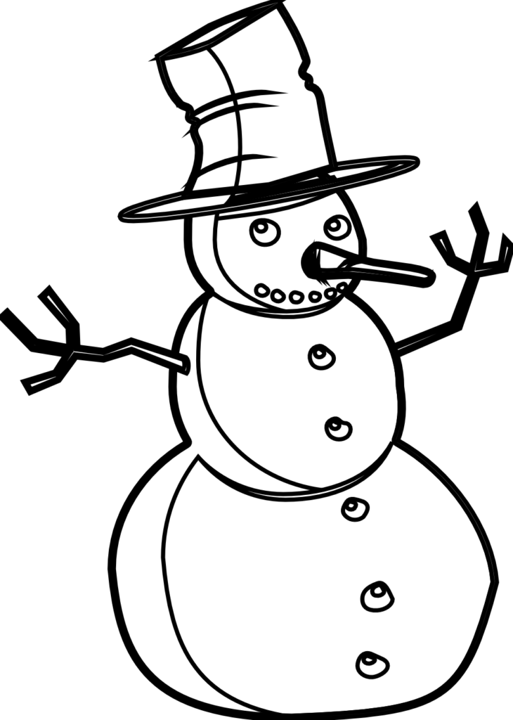 Snowman Clipart Black And White 42 Cliparts 999 1401 - Christmas Symbols Clip Art Black And White (730x1024)