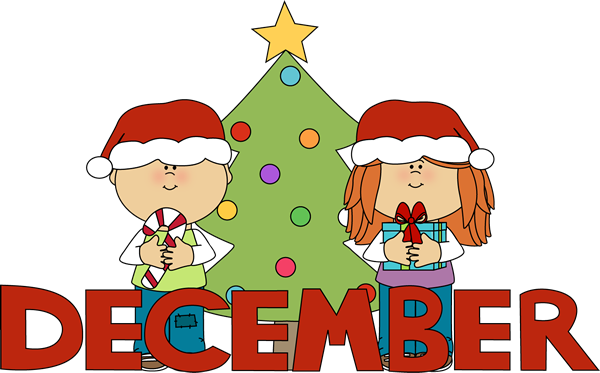 Month Of December Christmas Clip Art - Months Of The Year December (600x373)