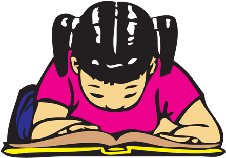 Study Clipart Transparent - Studying Clipart No Background (450x350)