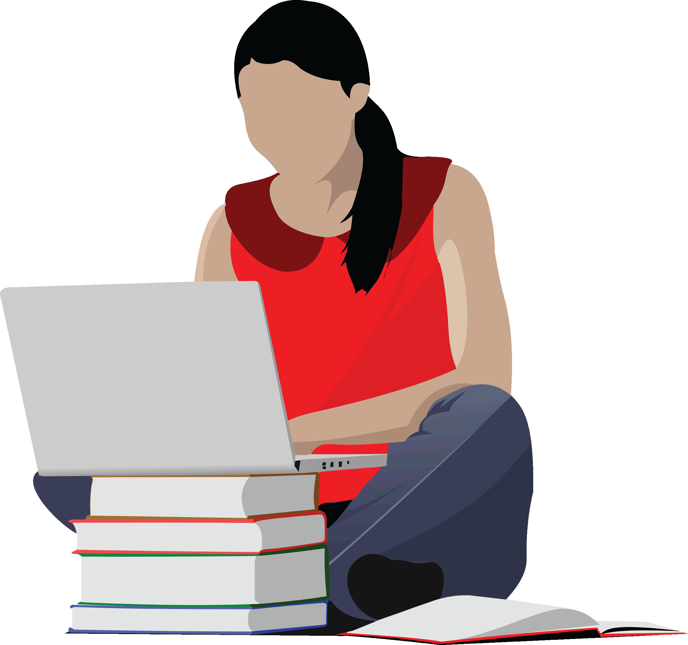 Person Studying Cliparts - College Student Clipart (2400x2250)