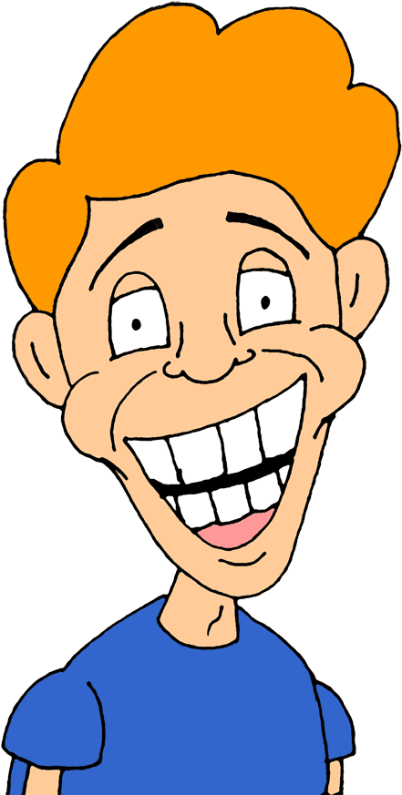 Cartoon People With Big Smiles Clipart - Big Smile Clip Art (450x876)