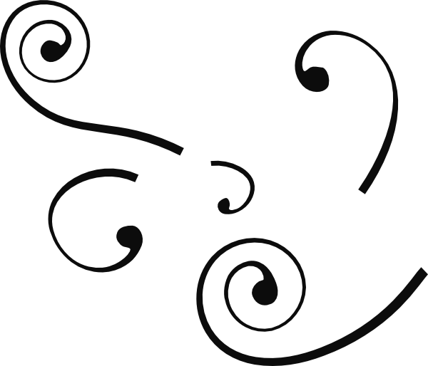 Flourish Parts Clip Art - Line Art (600x514)