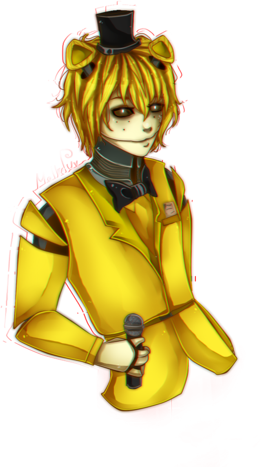 Fnaf At - Withered Golden Freddy Human (816x979)