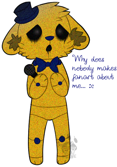 Poor Golden Freddy - Five Nights At Freddy's Cute Golden Freddy (390x552)
