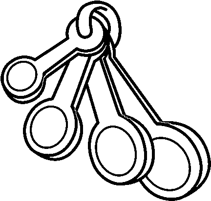 Measuring Spoons Coloring Page - Drawing (600x470)