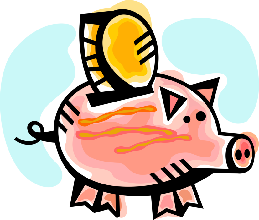 Vector Illustration Of Piggy Bank Money Coin Container - Vector Illustration Of Piggy Bank Money Coin Container (827x700)